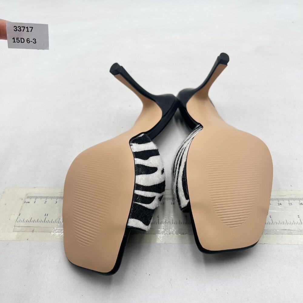 Tang'scuisins Zebra Open Square Toe Mule Sandals … - image 7